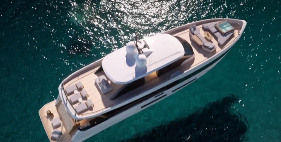 Du thuyền mới dài 98 foot của Azimut có hồ bơi vô cực nằm trên boong trên
